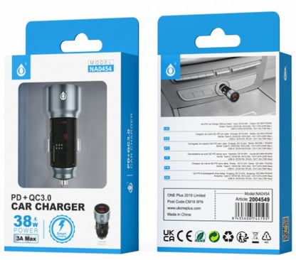 TYPE-C + USB 38W  CAR PLUG NA0454