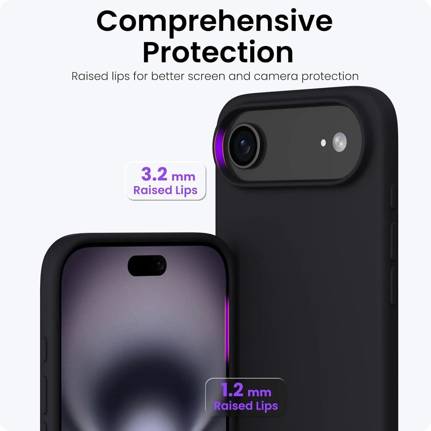 Gel Case Cover Liquid Soft Silicon Matte Black For Apple iPhone 17 Air